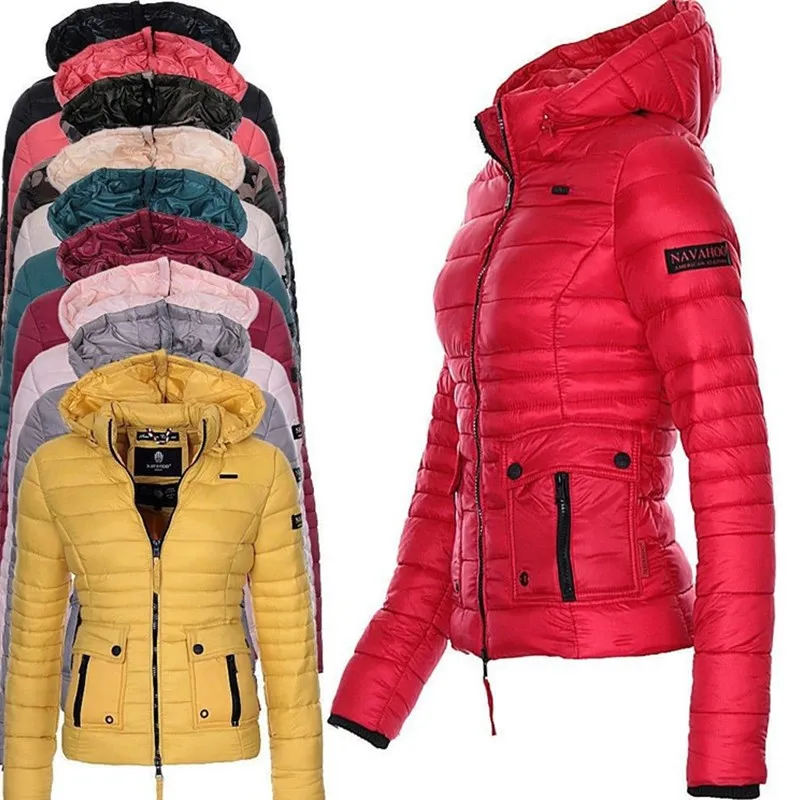 2022 New Winter Coat Cotton Paddedd Light Warm Overcoat Coat Casual Solid Jacket Women Parkas Outerwear Women Winter Coat