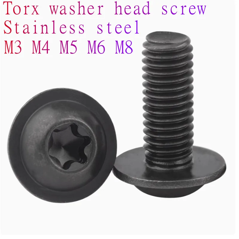 

Винты Torx HZYUEGOU из нержавейки M4 M5 M6 M8 черные