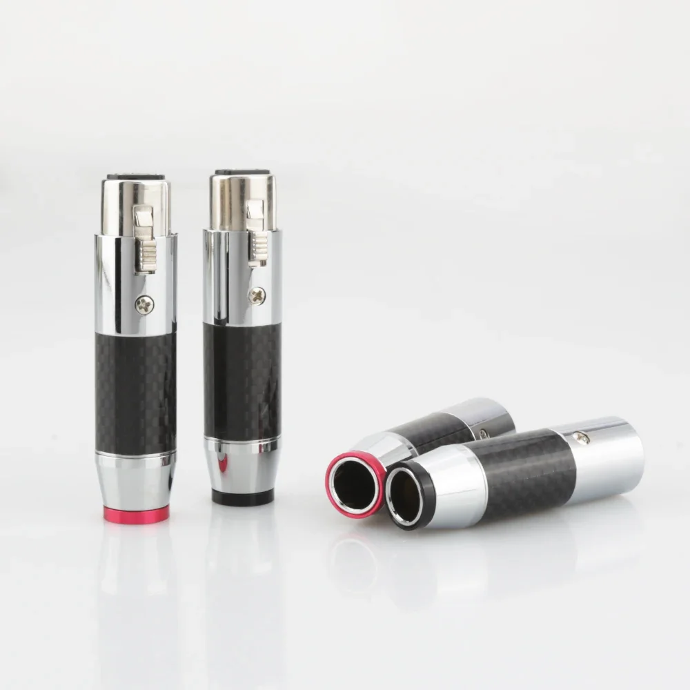 Высокое качество Hi-Fi аудио 3-контактный штекер и гнездо черный красный углеродное