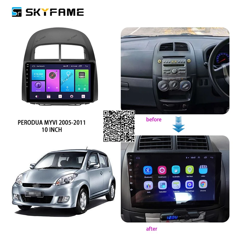 

Автомагнитола SKYFAME 4 + 64G для Perodua Mayvi 2005-2011 Android, мультимедийная система