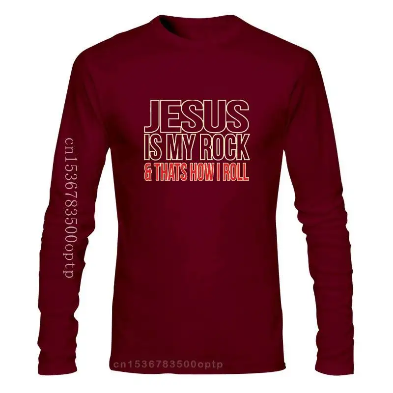 

Мужская футболка 2022, классная Повседневная футболка с принтом Иисуса Мой рок & amp Thats How I Roll, религиозная мода, Мужская футболка унисекс Tsh