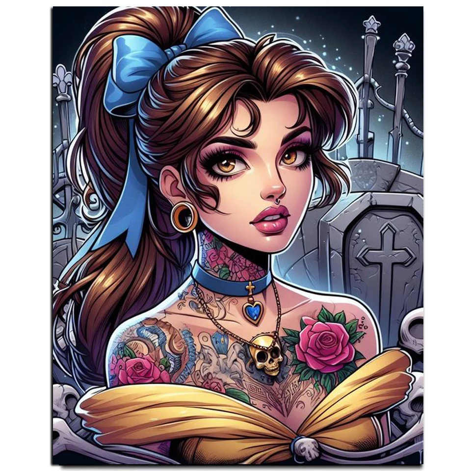 Алмазная мозаика Девочка-роза