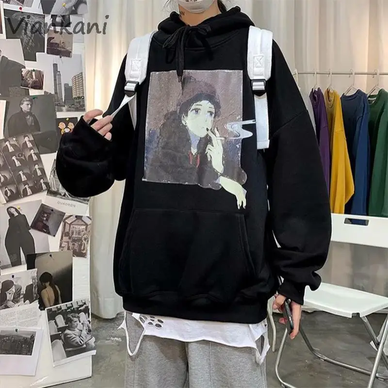 

2022 Winter New Hoodie Men Harajuku Casual Fashion Print Men's Hoodies Loose Fleece Hooded Sweatshirt Plus Size M-5XL