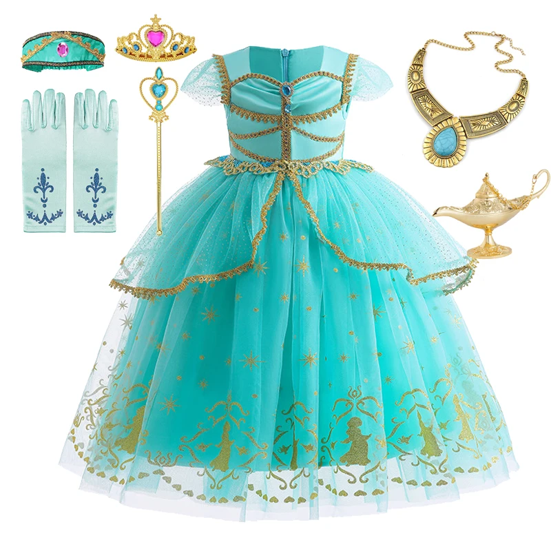 Платье принцессы Диснея Жасмин для девочек детская карнавальная одежда на день