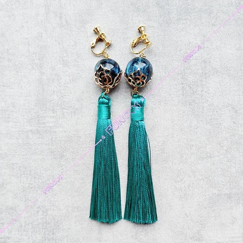 Зеленые серьги Wuthering Waves Jiyan для косплея