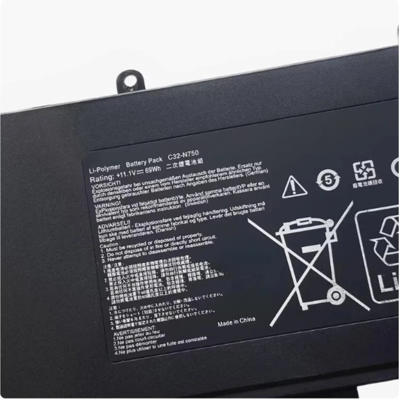 Аккумулятор для ноутбука C32-N750 11.1V 6260mAh для ASUS N750 N750JK N750J N750JV N750Y47JV-SL N750Y47JK-SL, сменные батареи для ноутбуков (art.: 3920db1e5b2ef) - 3920db1e5b2ef