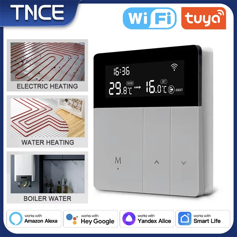 Термостат для теплого пола TNCE Tuya Wi-Fi термостат с голосовым управлением