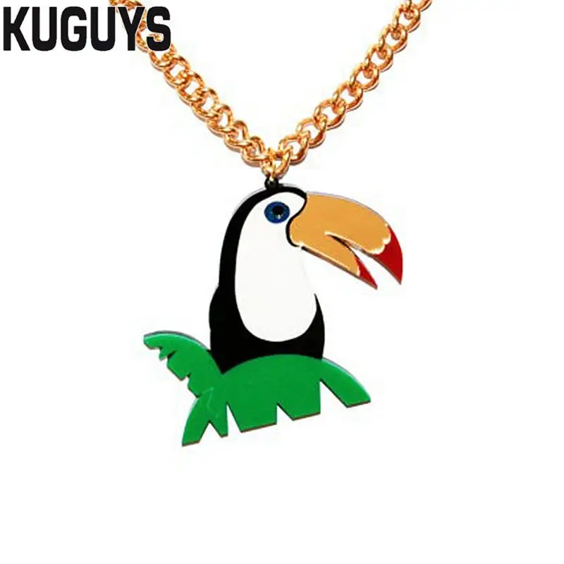 Ожерелье с подвеской Toucan для женщин цепочка животными Модная бижутерия модные