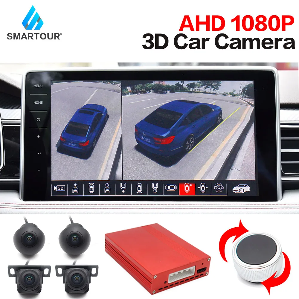 

Smartour 3D 360 Degree Surround View System AHD 1080P Car Camera HD Vehicle Multi-angle Bird View 3D Camera