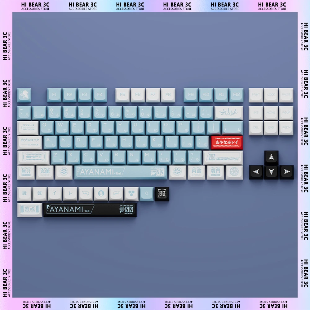 

Набор Аниме-ключей EVA 0, японские колпачки для клавиш XDA ручной работы, сублимационные колпачки PBT для механической клавиатуры, аксессуары «с...