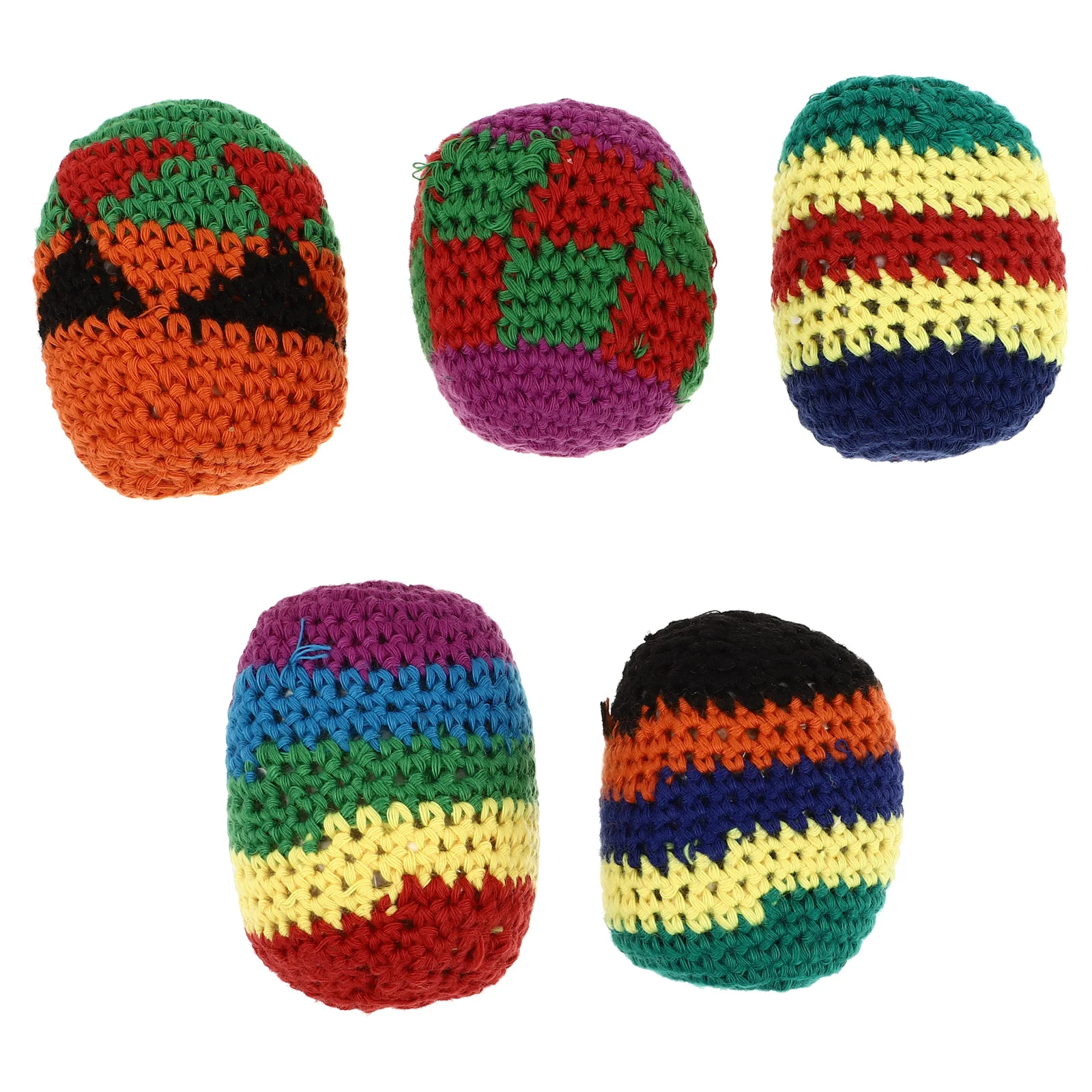 

5 Pcs Wool Sandbag Multicolored Hacky Balls Outdoor Toys Game Kick Kids Interactive Plastic Crocheted Child Playsets