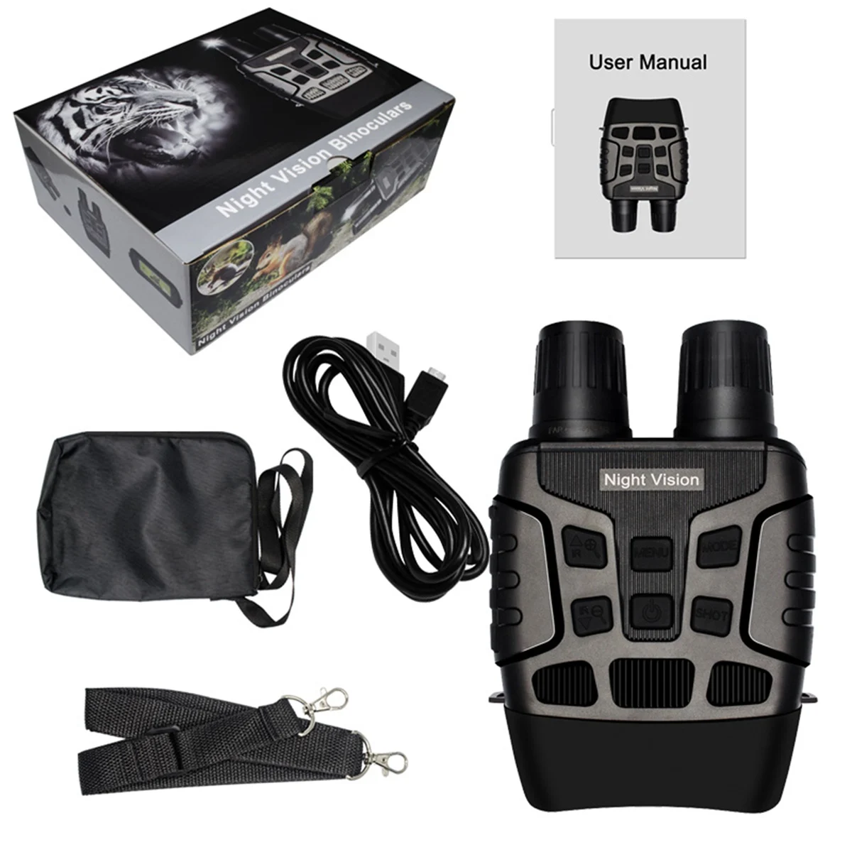 

NV3180 4X Night Vision Goggles for Hunting Binoculars with 2.3 Inch TFT LCD HD Infrared IR Camera&Camcorder