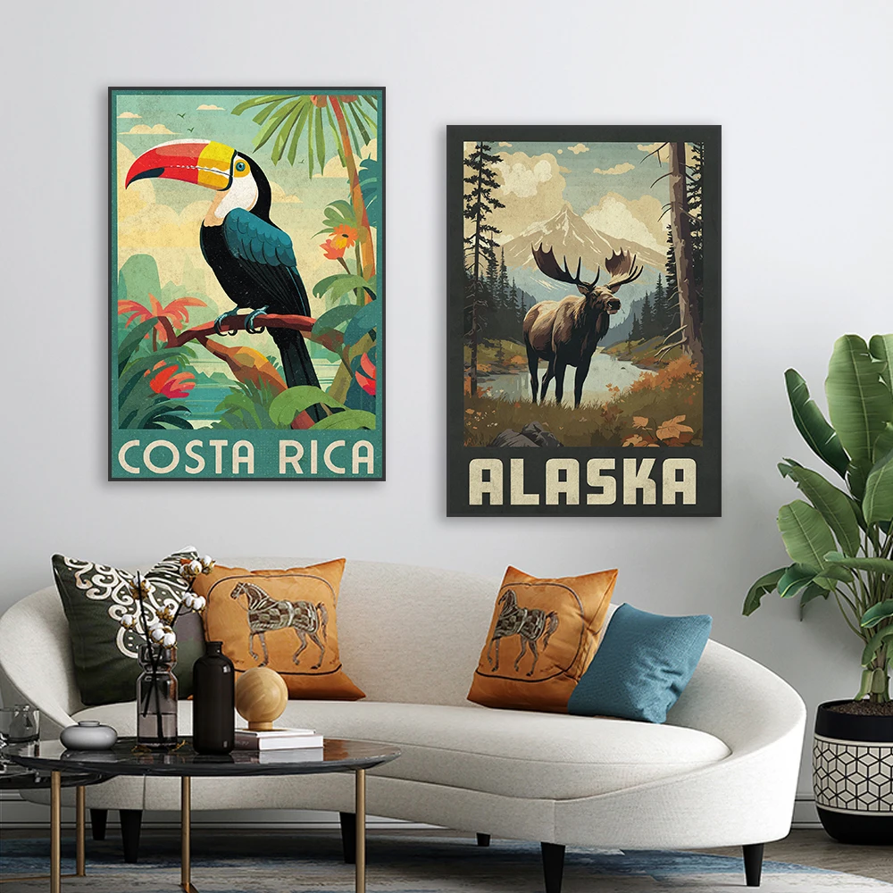 MINISO Винтажный туристический постер