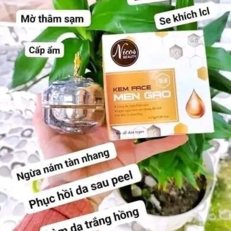 Фото Kem Face Men Gạo 25g Nicos: Trắng Sáng Màu Da. Trợ sám ám sám NAM ám Nhang, Se Khít Lông N Lông. №4