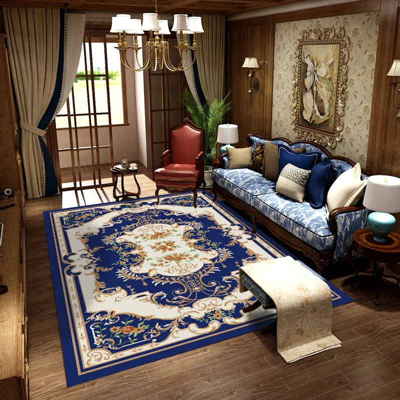 luxury retro printed carpet living room bedroom crystal velvet rug kitchen non slip and dirt resistant rugs home decorative mat free global shipping