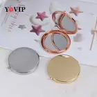 Портативное складное зеркало, компактное металлическое карманное зеркало из нержавеющей стали для макияжа, 1 шт.