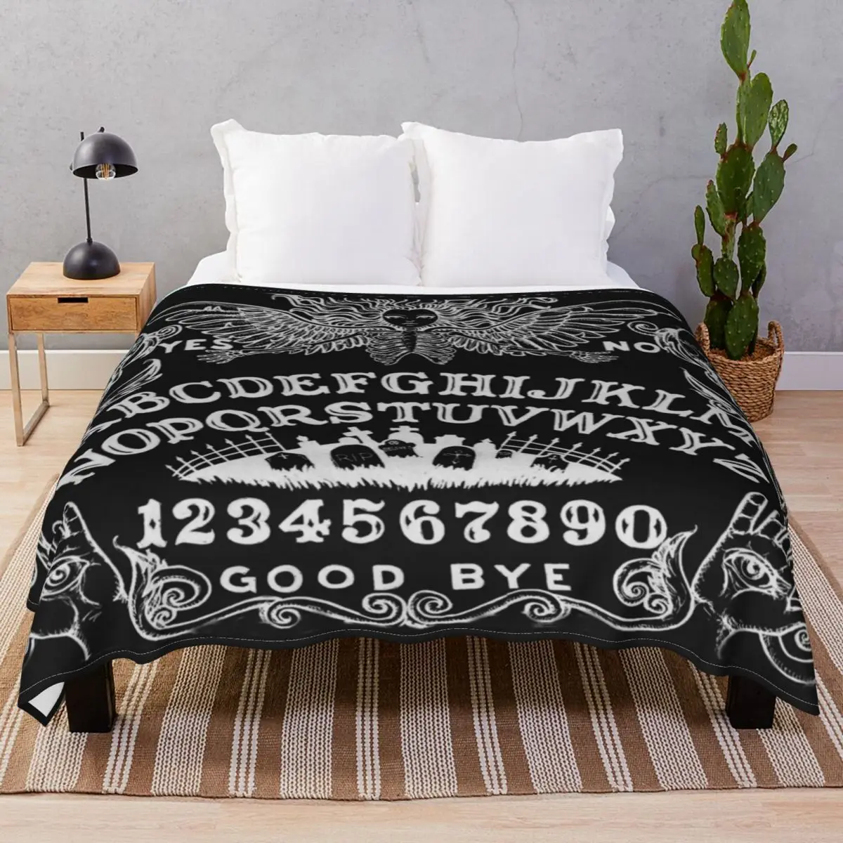 Black Witch Board Blanket Flannel Autumn/Winter Super Warm Throw Blankets for Bed Home Couch Travel Cinema