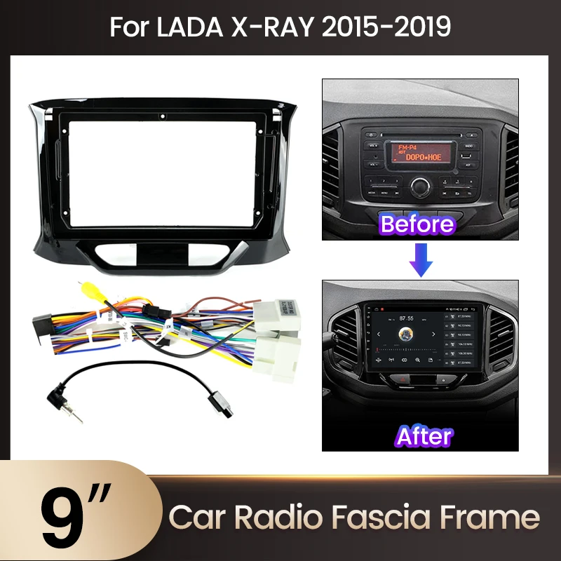 Автомобильный радиоприемник 2 Din 9 дюймов облицовка для LADA X-ray Xray 2016-2019 рамка