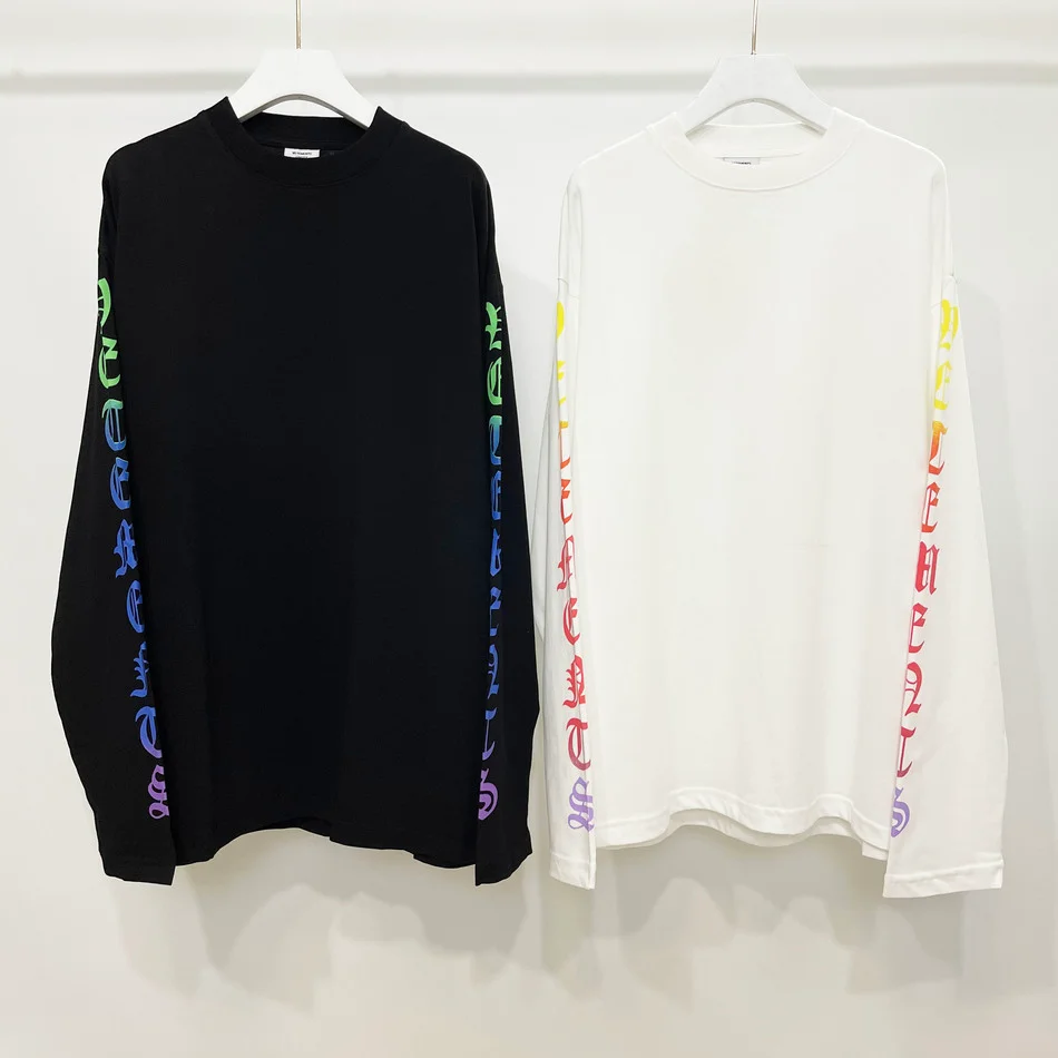 

Рубашка VTM мужская с длинным рукавом, блуза с радужным готическим принтом, с вышивкой сзади, топ, 1:1