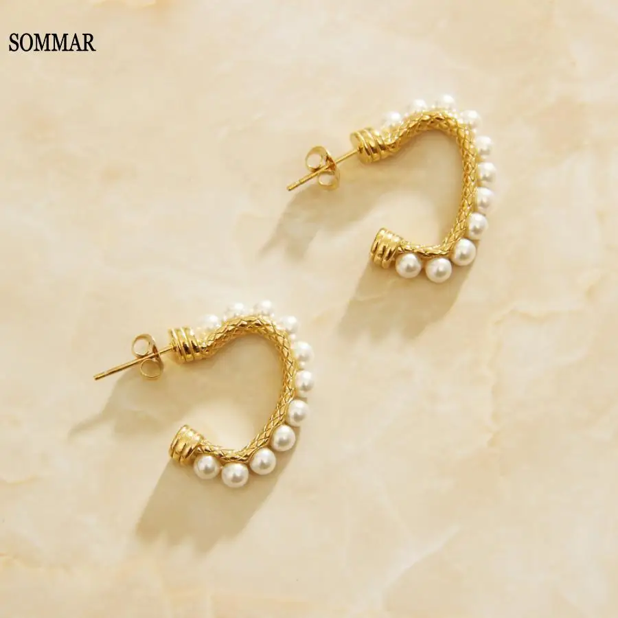 

SOMMAR couple gift 18KGP Gold plated Female Friend stud earrings Love heart women earrings Wedding Jewelry Accessories