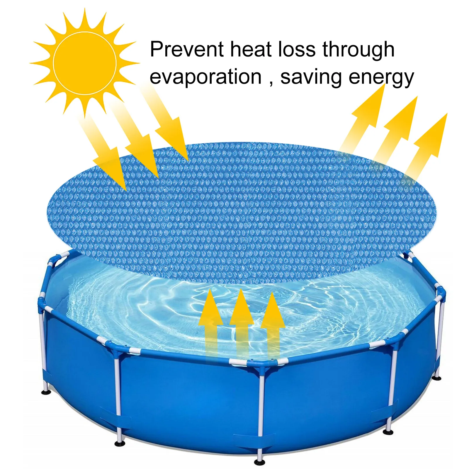 

244/305 cm Swimming Pool Cover Round Removable Solar Pool Blanket Insulation Film Water Temperature Constant Protector Cover