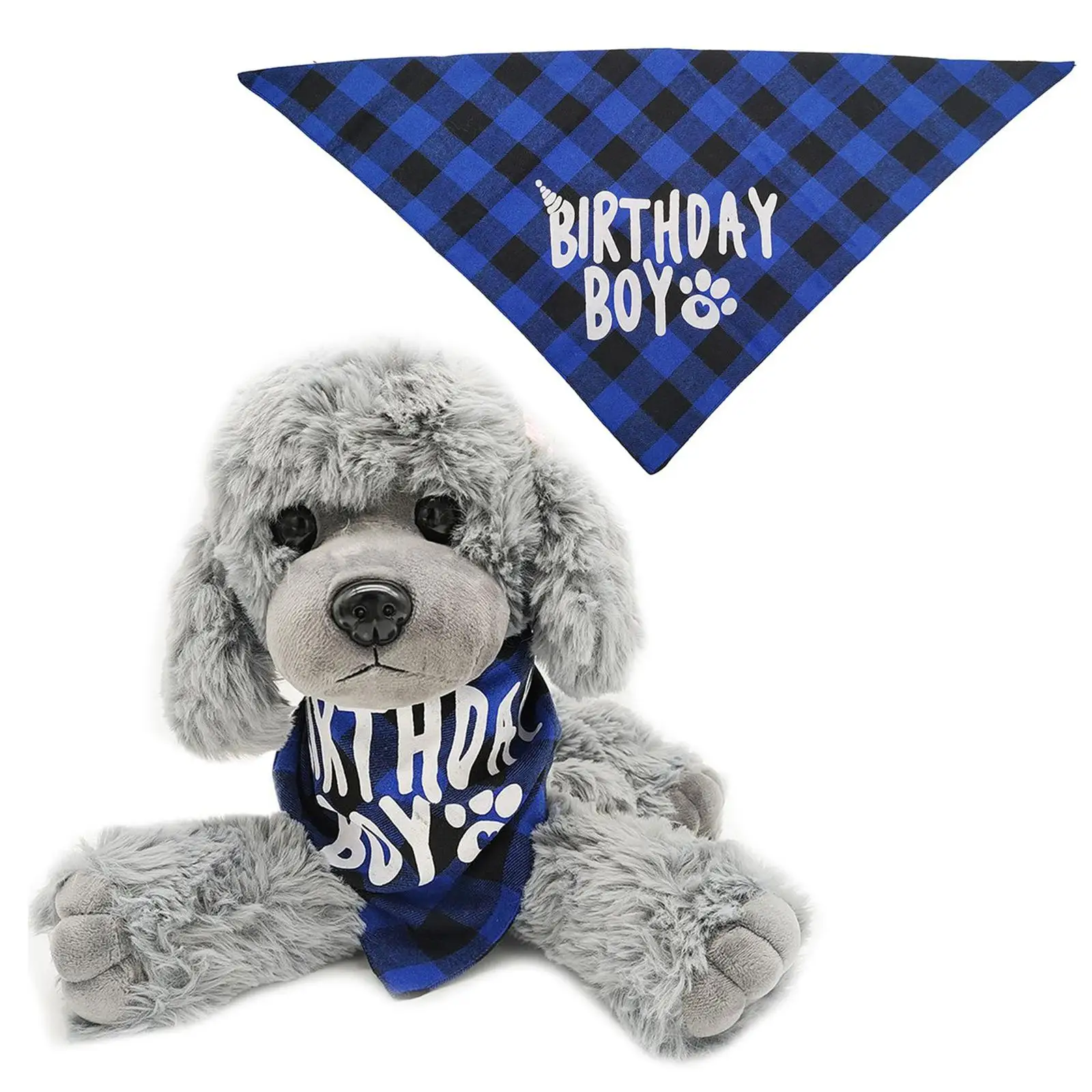 

Dog Birthday Bandana Triangle Scarf Photoshoot Plaid Accessories for Dog Cat