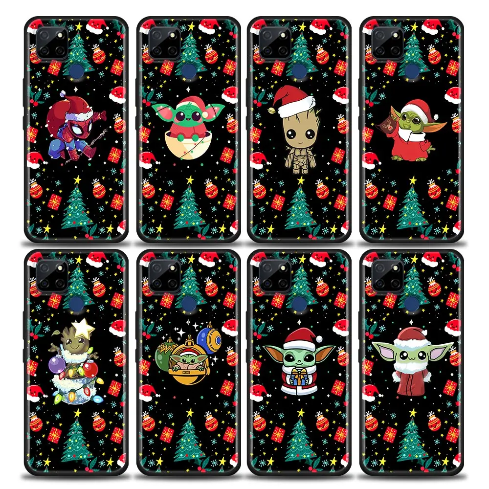 

Marvel Christmas Avengers Phone Case For OPPO Realme 5 6 7 7i 8 8i 9 9i V25 F9 F17 F19 5G 4G Pro Narzo Speed Black Soft Cover