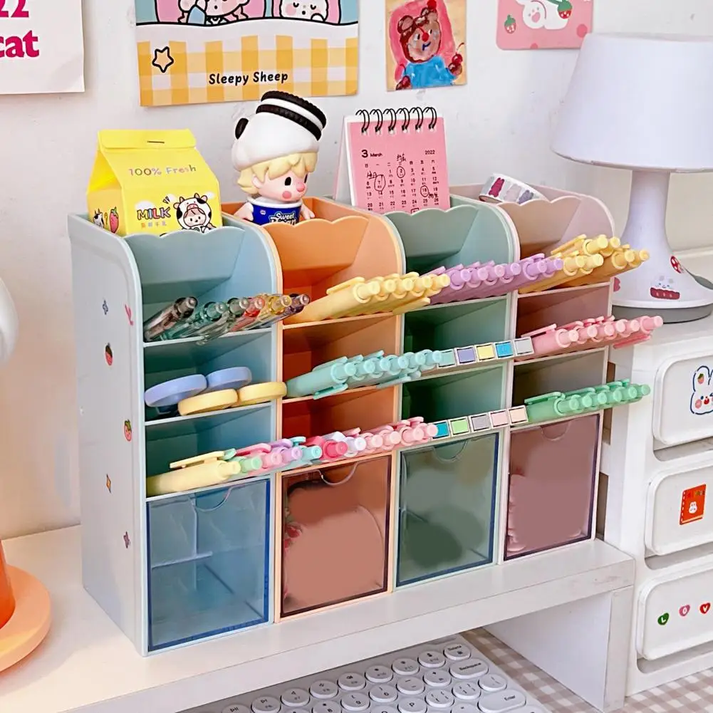 

Pen Stand Desk Organizer Brush Storage Stand Desk Pencil Holder For School Supplies Kawaii Stationery Office Makeup Storage Box