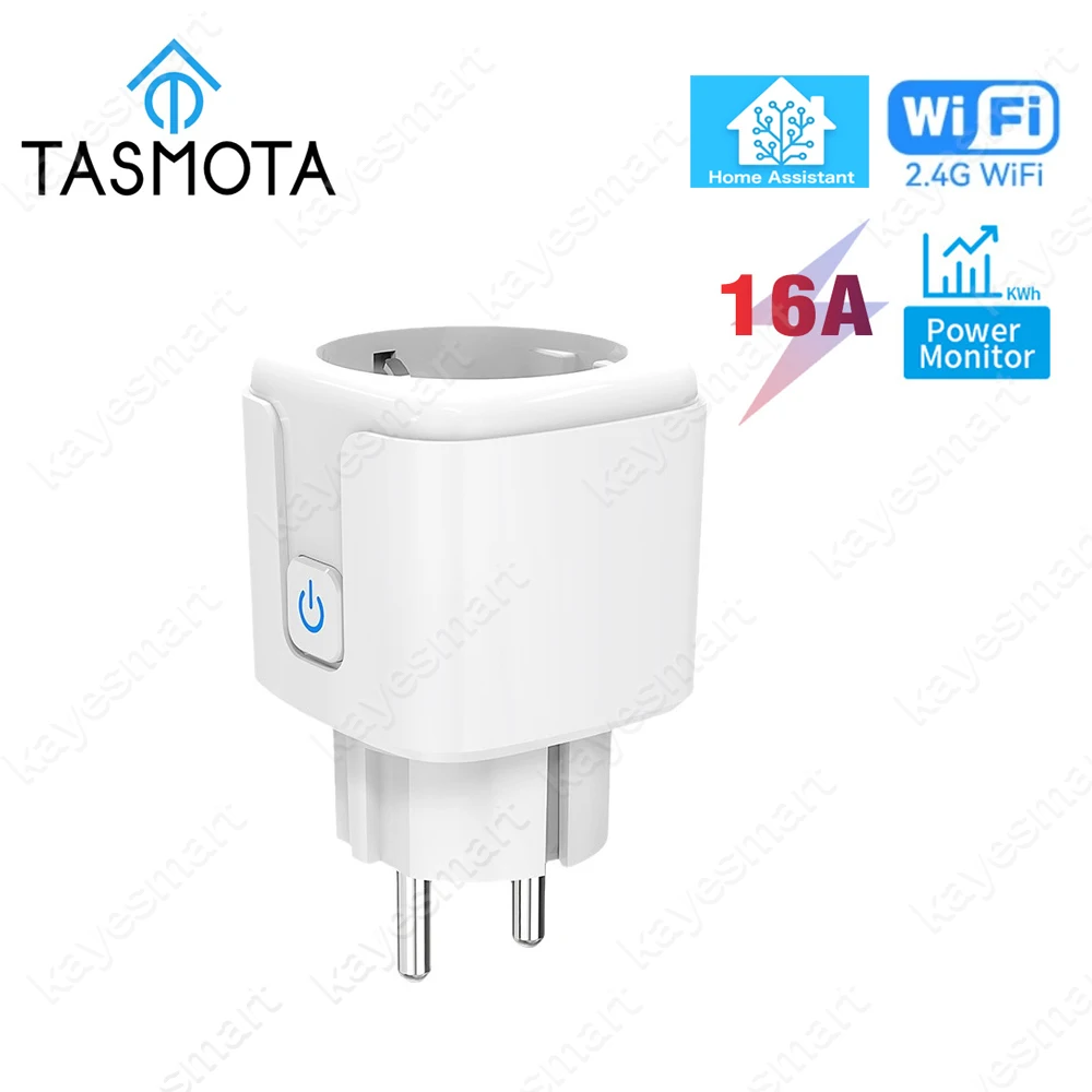 

Tasmota Smart Plug WiFi EU Умная домашняя розетка 16A с мониторингом энергопотребления ESP8266 Работа с домашним помощником MQTT Domoticz