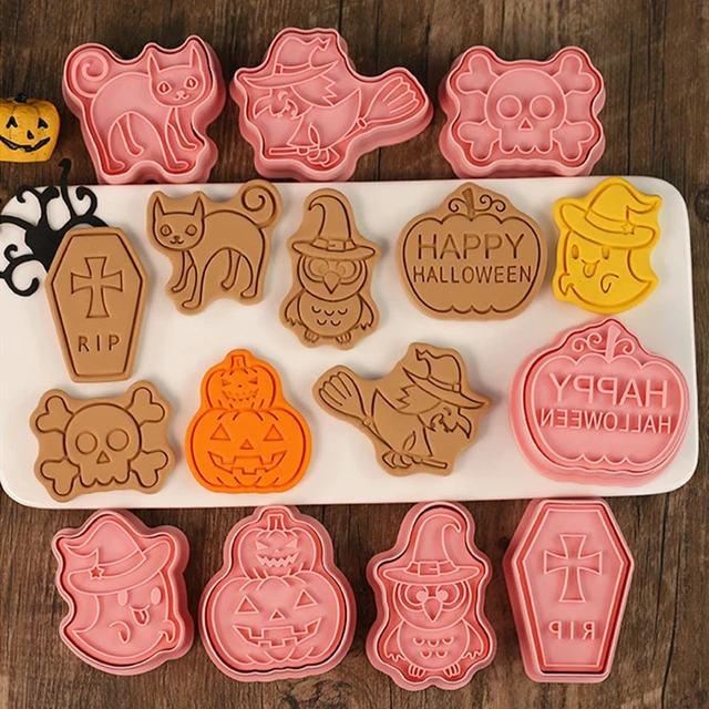 Halloween Pumpkin Ghost Cookie Cutters Plastic 3D Cartoon 2