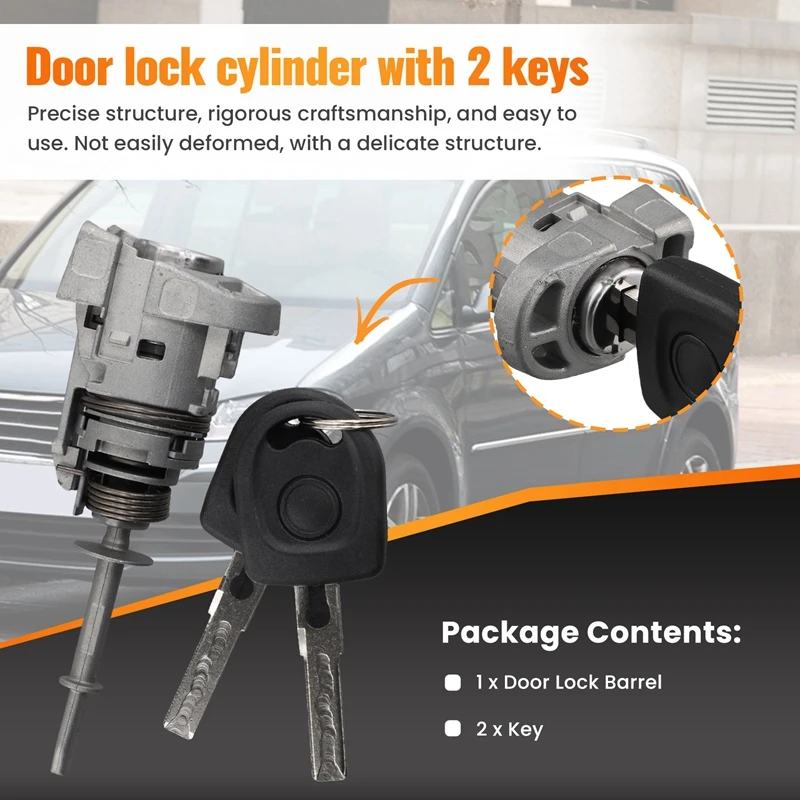 Цилиндр замка двери с 2 ключами 1 т 0837167 A для VW Touran Caddy 2003-2015 гг.