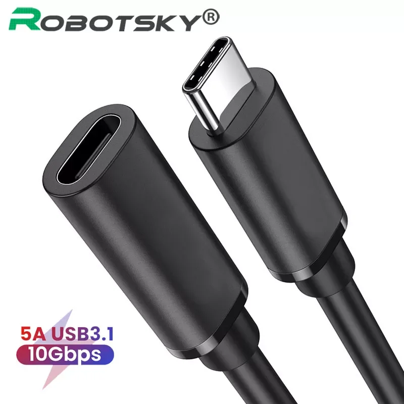 

USB 3.1 Type C Cable 5A 100W 10Gbps Fast Data Cable For Macbook Pro HD 4K USB C Male To Female C Hub Extender Cord Type-C Cable
