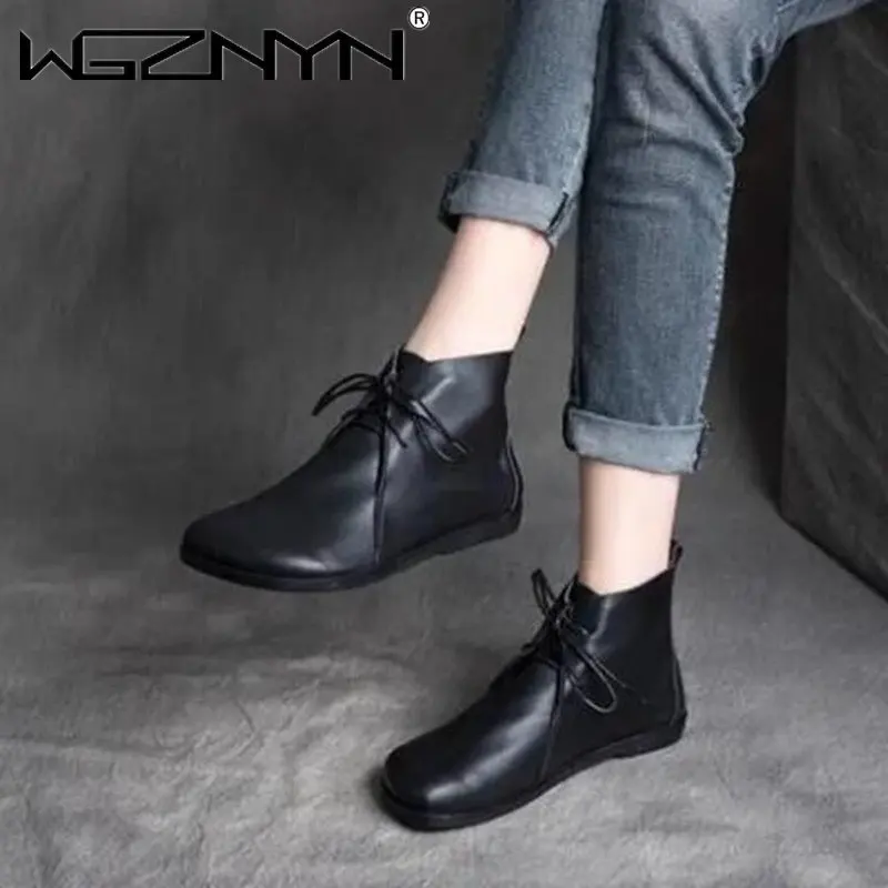 

Женские ботильоны из натуральной кожи Martens, брендовые полусапожки на платформе в британском стиле, короткие ботинки на толстой подошве, бое...
