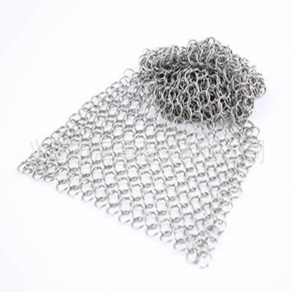 1 Pcs Stainless Steel Chainmail Bake Home Cookware for Skillets Grill Pans For Kitchen Cooking Tool |