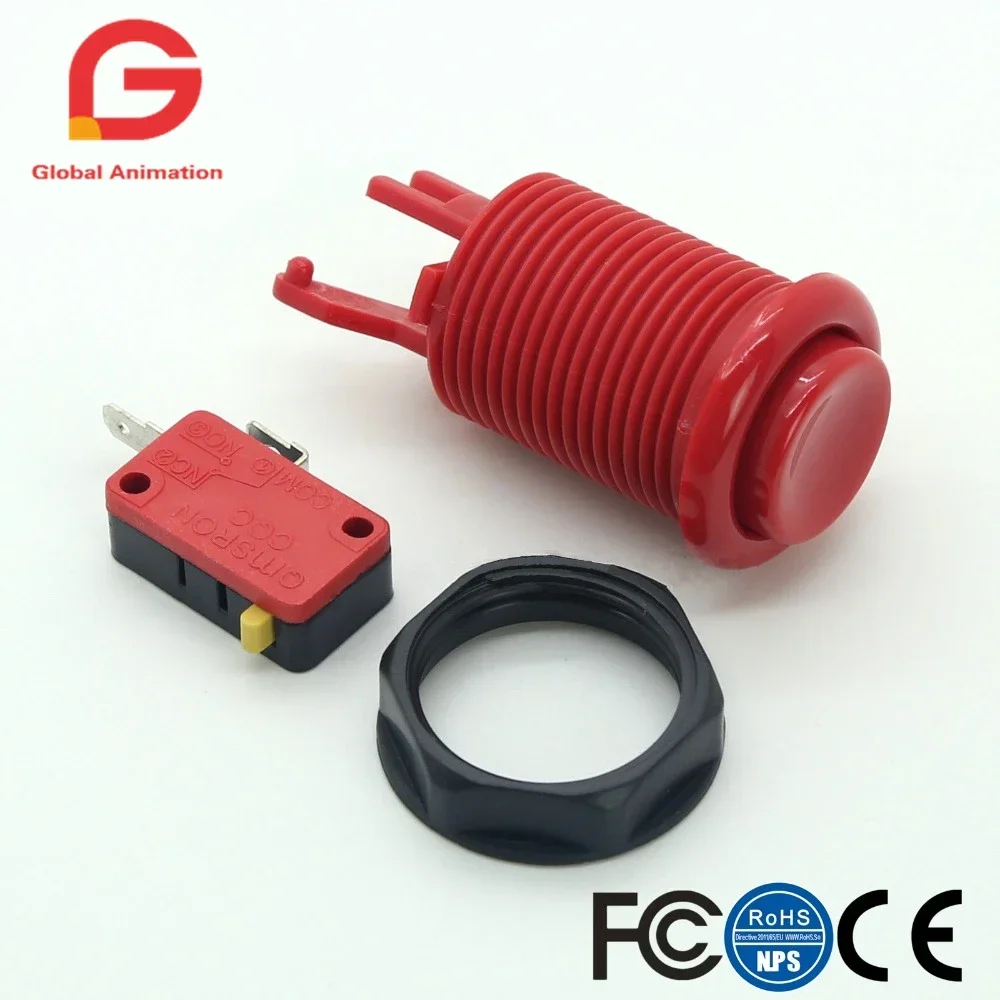 8 Colors Orange Purple Push Button Happ American Style With Micro Switch for All Kinds Multi Arcade MAME Raspberry pi Jamma Game