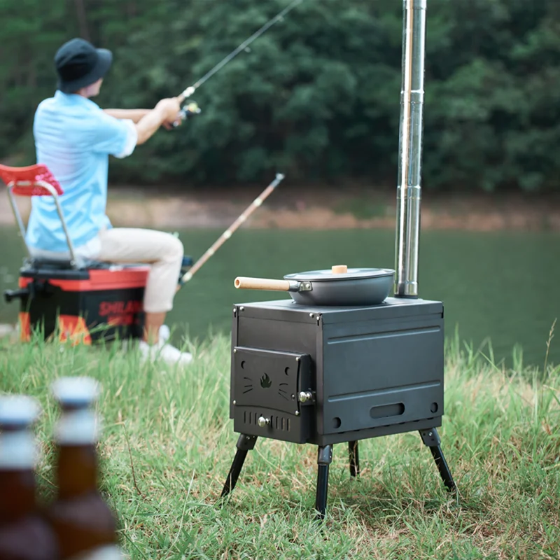 

Tryhomy Outdoor Wood Stove Portable Camping Firewood Stove Winter Heating Stove Stainless Steel Picnic Cooking Folding BBQ Stove