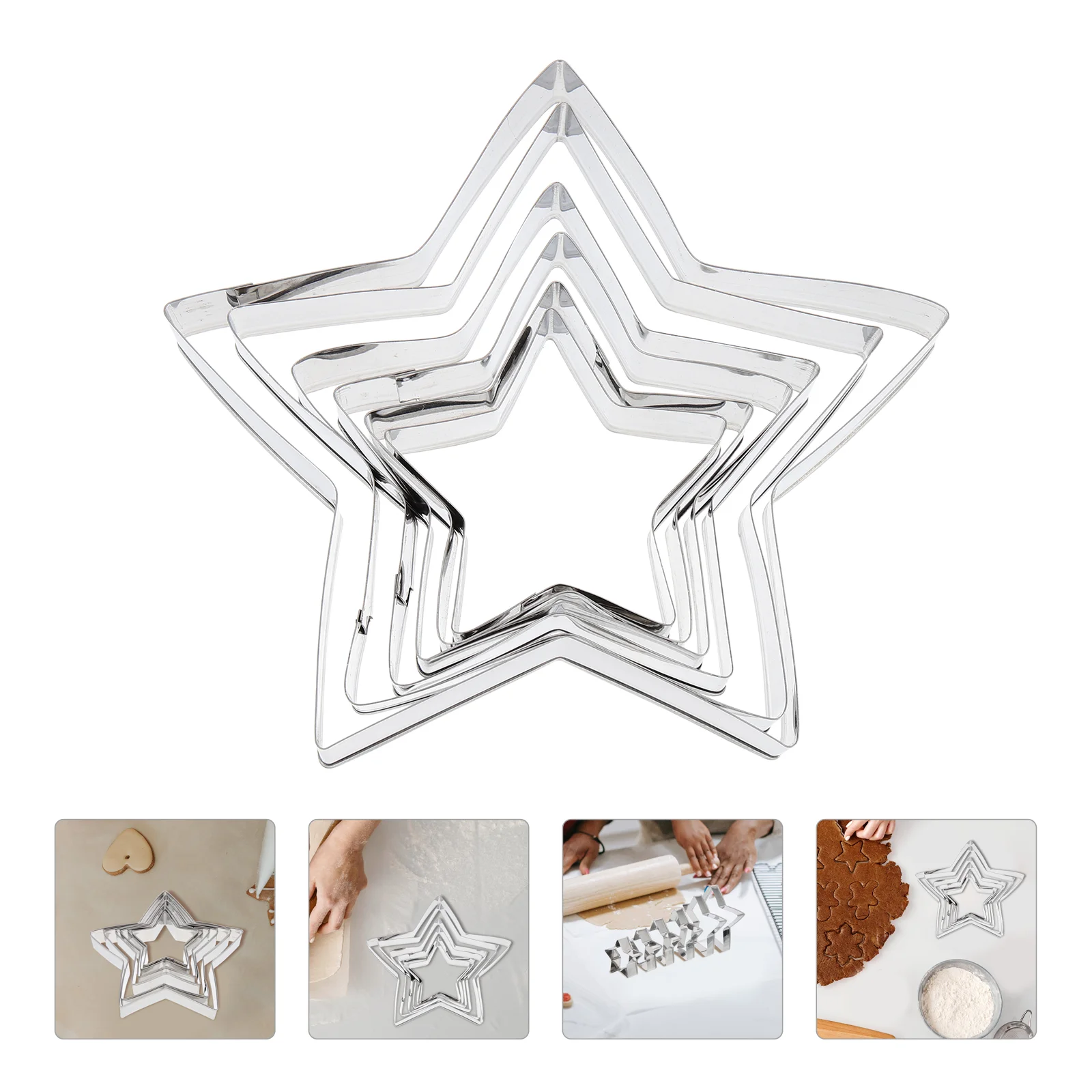 

Cookie Star Cutters Cutter Fondant Biscuit Shape Mold Baking Food July Press Sugar Pastry Stamps Molds Set Day Fourth Korean