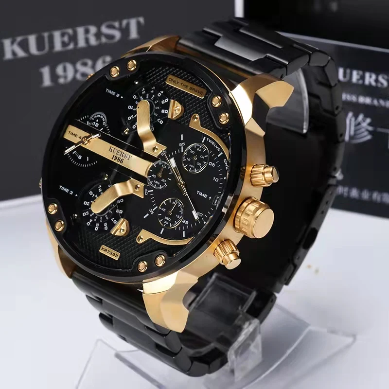 Unisex Round Wristwatch Golden Quartz Watches Stainless Steel Band Watch