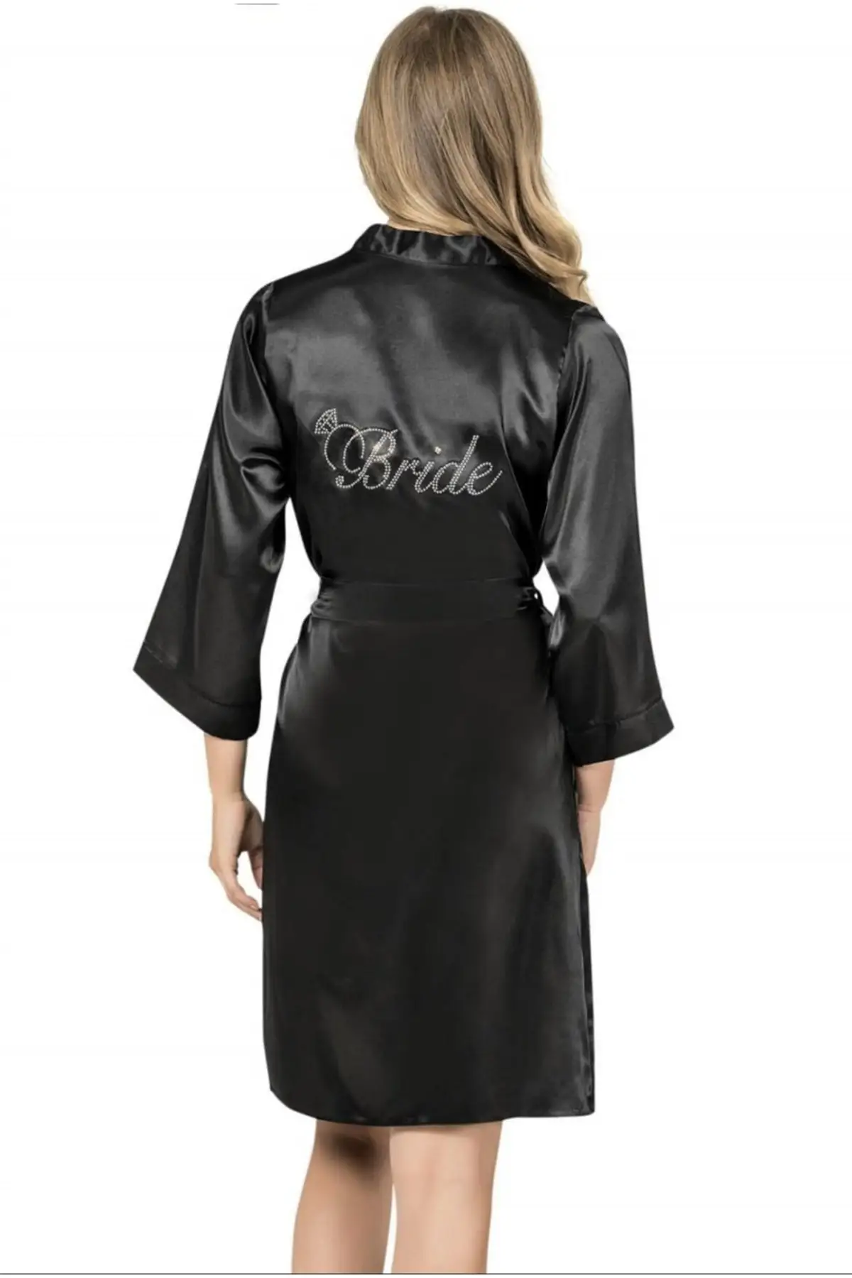

Dressing Gown -Black - S Fashion Robe Female Bathrobe Sexy Peignoir Kimono Bride Dressing Gown Gown Gown Gown Gown