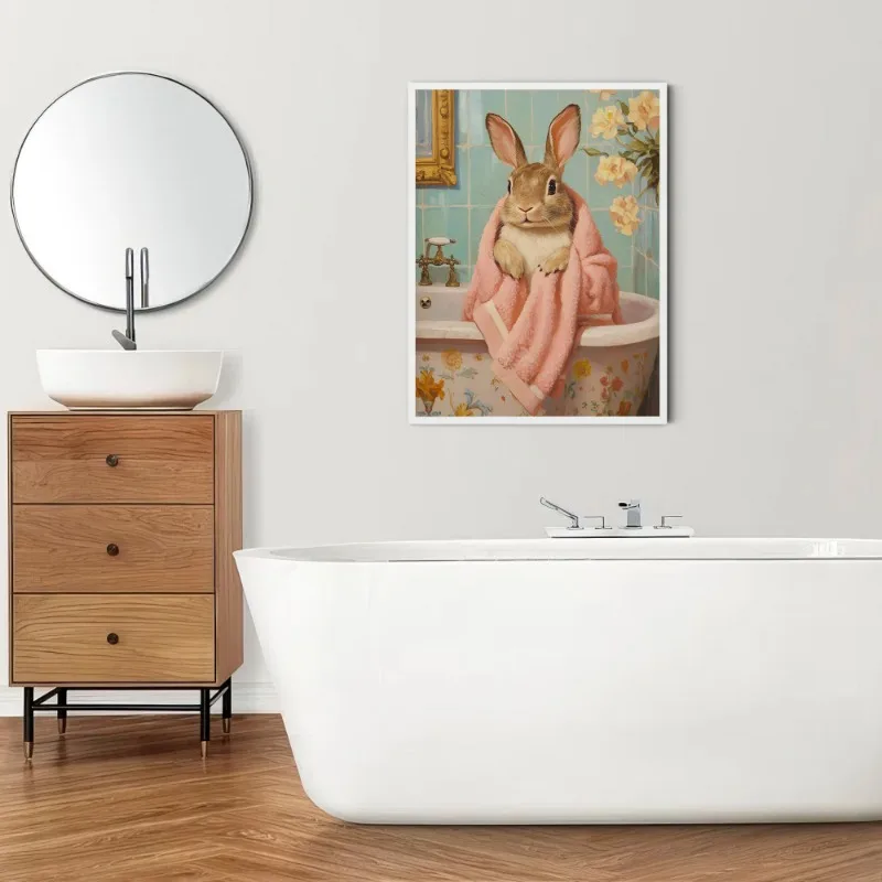 Купание животных на винтажной ванне панда какаду овцы постеры и принты печать