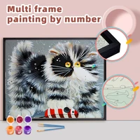 ruopoty diy painting by numbers with multi aluminium frame kits 60x75cm cat fish diy craft coloring by numbers home decor gift