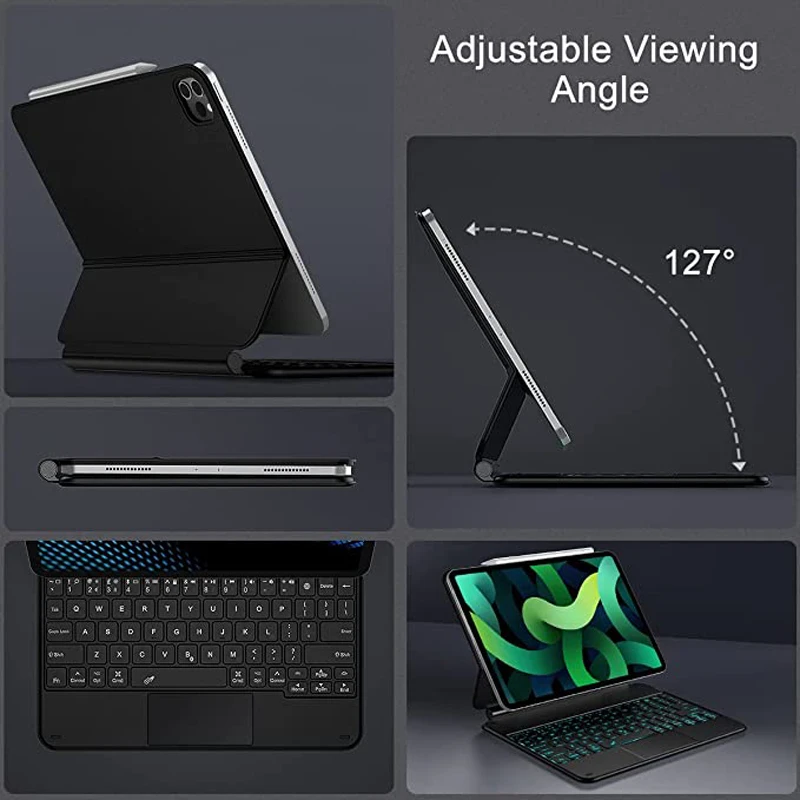 Для клавиатуры Magic Backlight для iPad 12 9 2021 2020 2018 Pro 11 - Air 5 4 клавиатура smart folio |