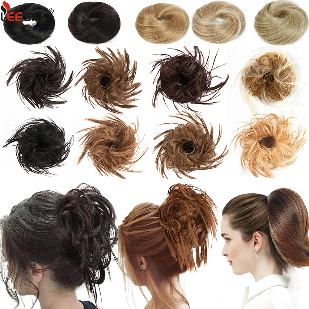 

Пушистый шиньон Leeons, пушистый шиньон, шиньон для волос, Синтетический прямой шиньон для наращивания волос, шиньон для конского хвоста, шиньон для женщин