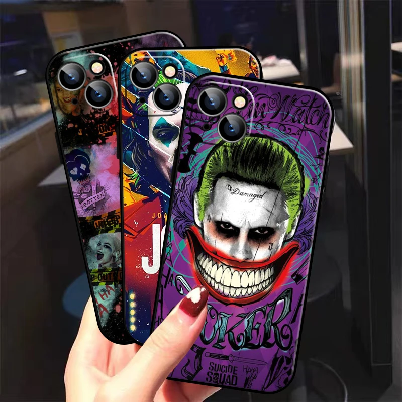 

Funny Joker Clown For Apple iPhone 13 12 11 Pro Mini X XR XS Max SE 5 5s 6 6S 7 8 Plus Phone Case Liquid silicone Black Carcasa