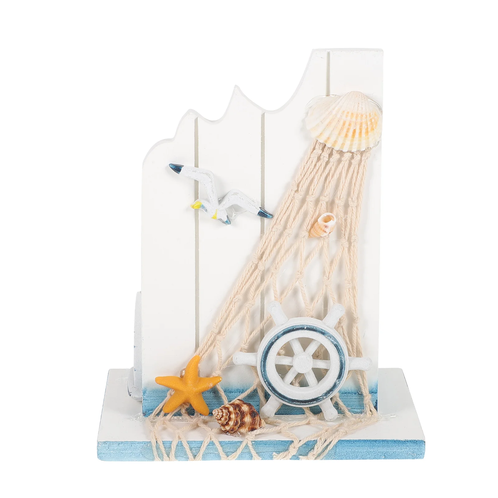 

Holder Pen Desk Wood Cup Pot Nautical Container Wooden Ornaments Table Stationary Office Organiser Mediterranean Decorations