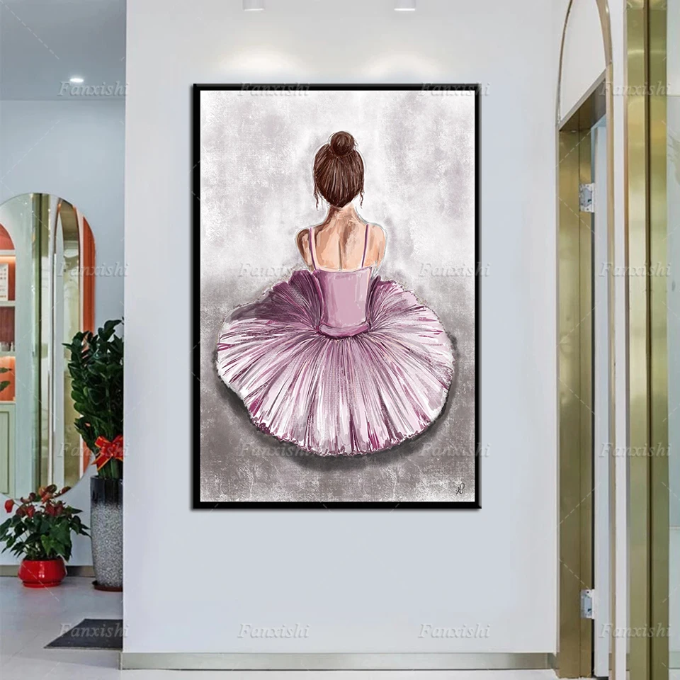 

Nordic Abstract Sitting Ballerina Print, Ballet Print, Wall Art Canvas Painting,Ballet Art,Wall Decor, Home Decor, Ballet Poster