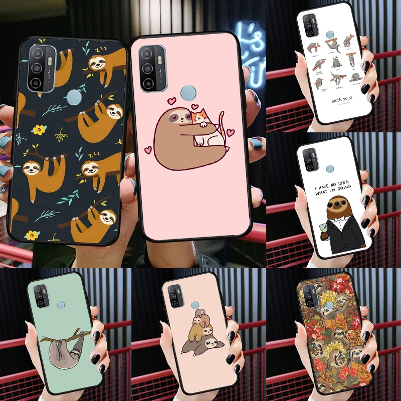

Sloth Cute Animal Funda For OPPO A52 A72 A92 A94 A74 A54 A1K A15 A16 A3S A83 A91 A93 A5 A9 A53 A31 A53S Case