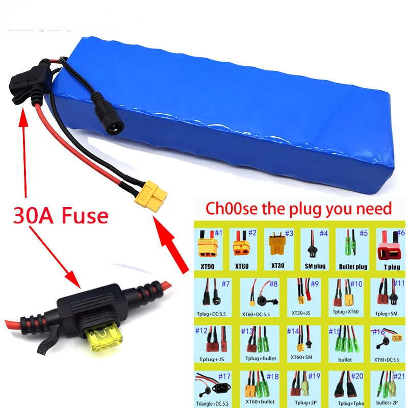 

Комплект литиевых батарей для электровелосипеда 36 В 10s3p 30 Ач 18650 Li-Ion 350 Вт 600 Вт