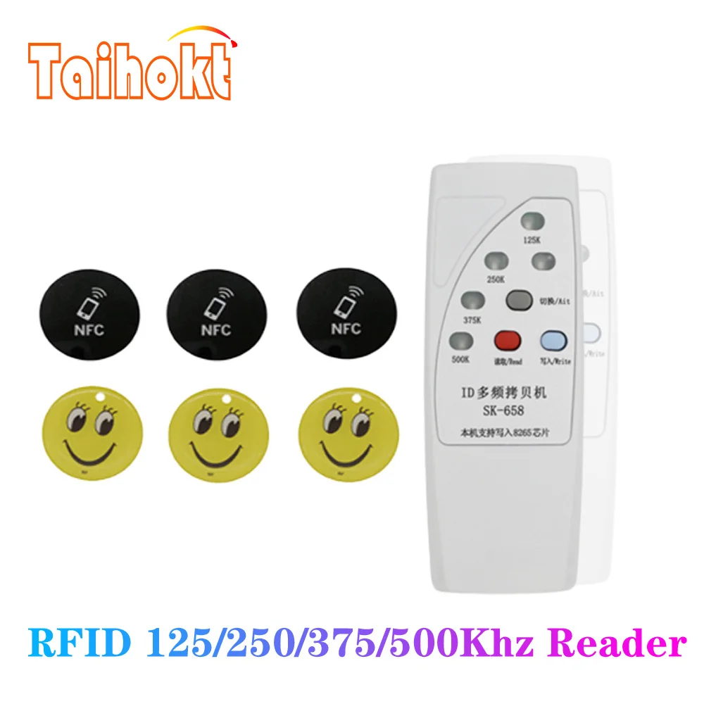

Handheld 125/250/375/500Khz Key Copier 125Khz T5577 Copy Token Duplicator EM4305 Badge Clone Programmer TK4100 Tag Reader Writer