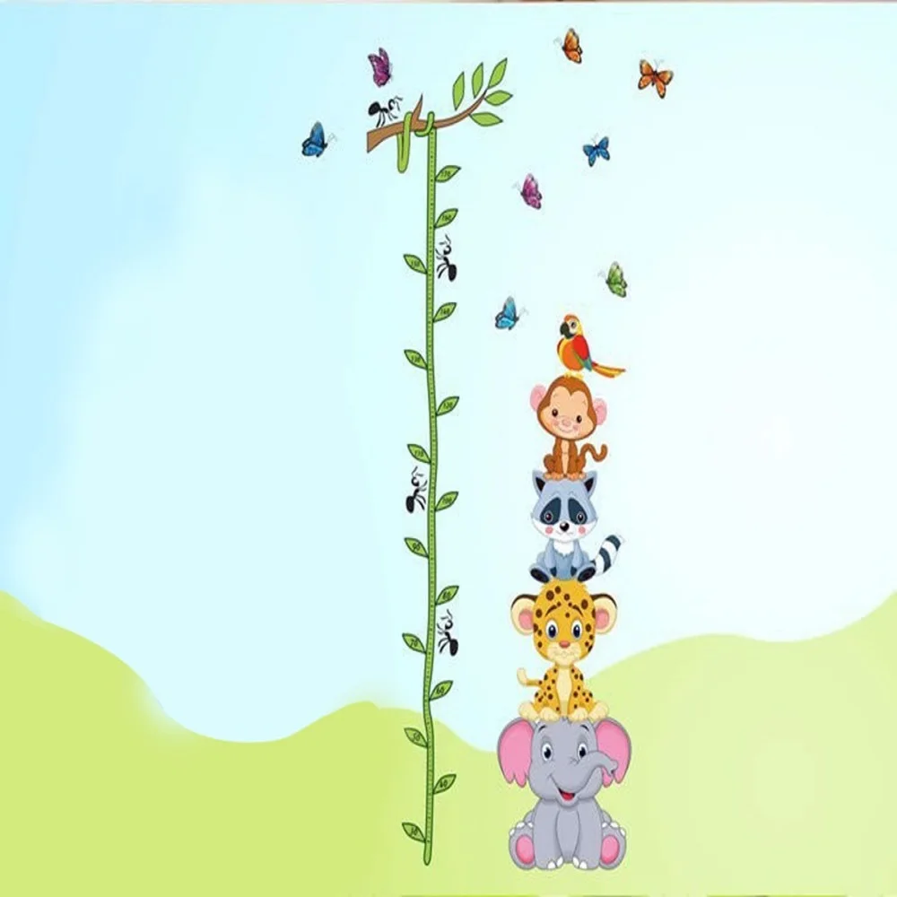 Милый тигр животные Штабелируемая высота измерительная Настенная Наклейка Дети